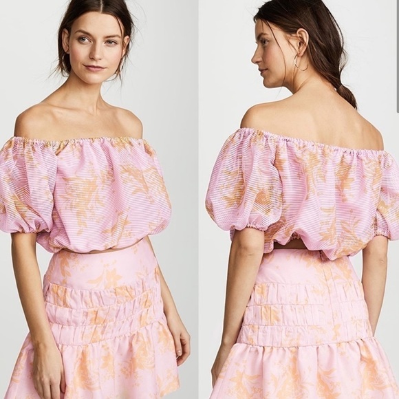 Keepsake Stand Tall Top in Blush Stencil Floral size medium - Picture 2 of 16